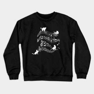 Music Notes Cats Musical Score Funny Kittens Crewneck Sweatshirt